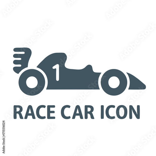 Dynamic Race Car Icon: Speed, Competition, and Automotive Sports Symbol