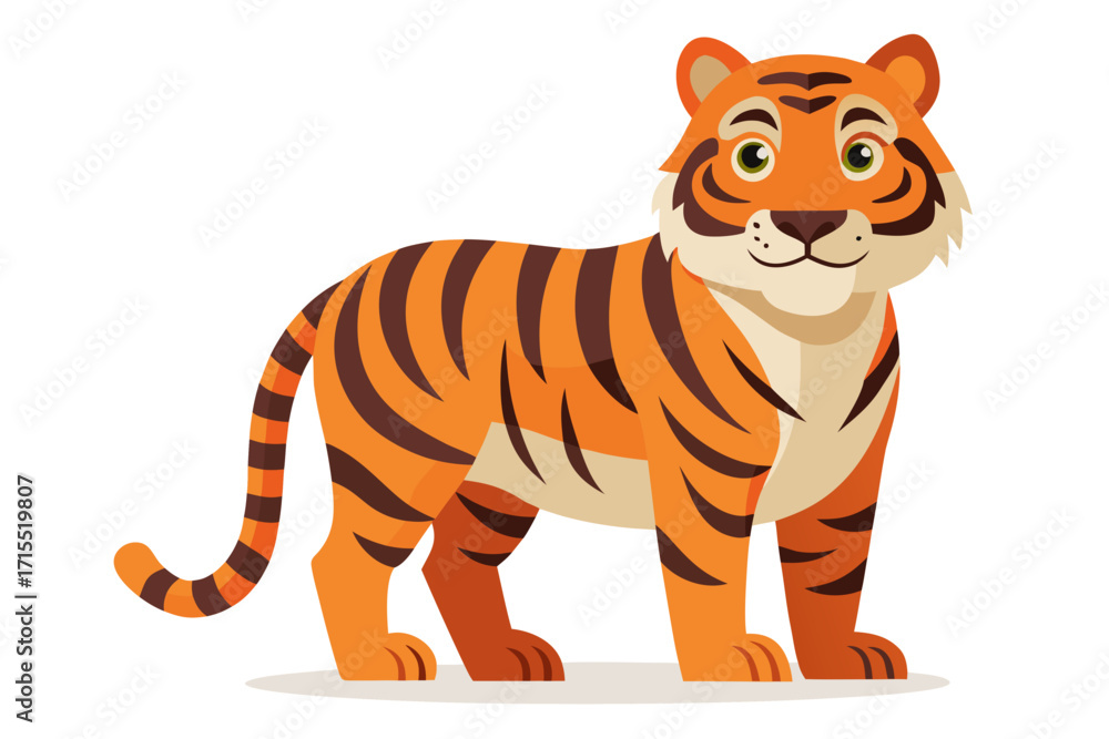 Obraz premium tiger cartoon isolated