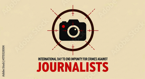 Silhouette of a Black Camera Icon with Red Dot Inside Crosshairs