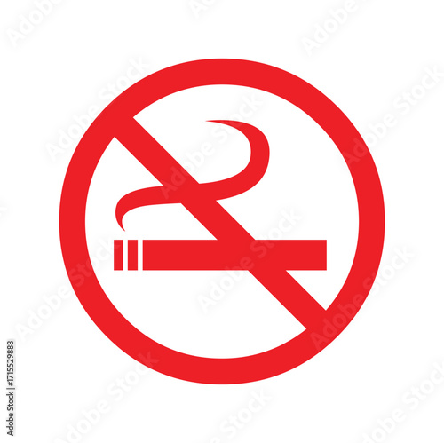 No smoking cigarette fill black and Red icon. smoking prohibition cigarette vape forbidden warning sign vector graphic isolated on transparent background