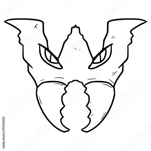 W uppercase Alphabet Character illustration hand drawn outline vector