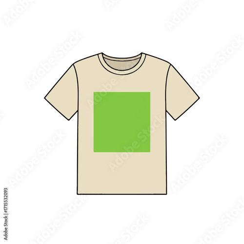 Blank TShirt Mockup with Green Design Area.