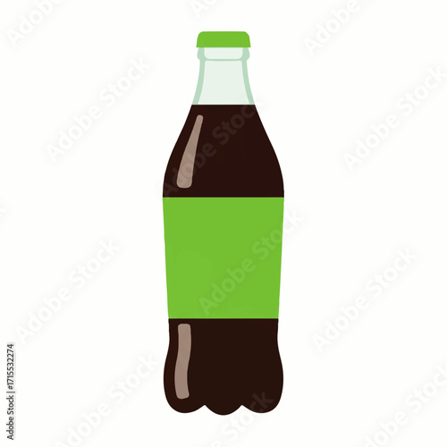 Classic Soda Drink Bottle Vector Illustration.