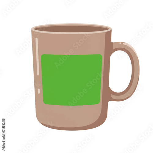 Customizable Coffee Mug with Green Screen Area.