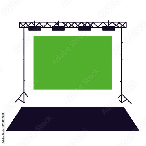 Green Screen Stage Setup for Video Production and Virtual Events.