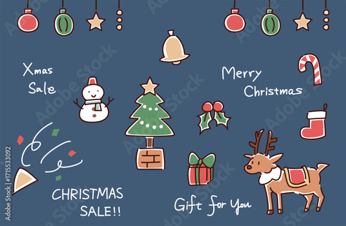 クリスマスのベクター素材セット
