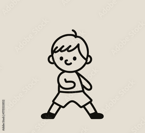 boy running on a white background