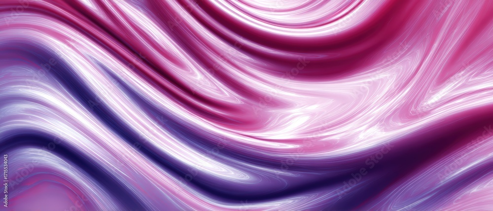 Obraz premium Fluid abstract background with flowing pink and purple silky waves creating a smooth hypnotic pattern and dynamic artistic design