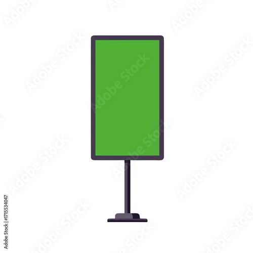 Vertical Digital Billboard with Green Screen Mockup.
