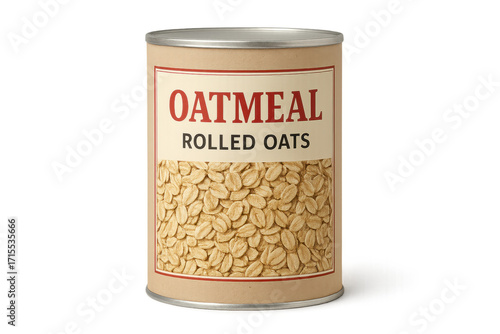 Oatmeal rolled oats can breakfast cereal food