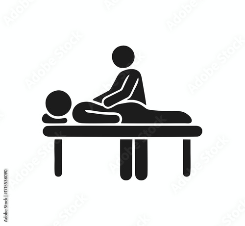 Person receiving a massage on a table icon for spa and therapy