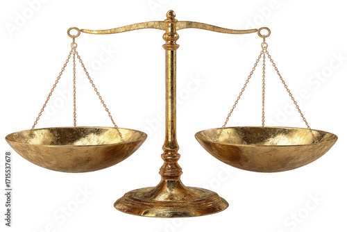 Gold Balance Scale On Black Background