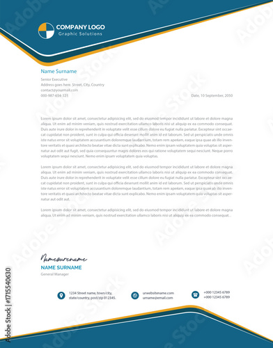 Modern corporate letterhead template