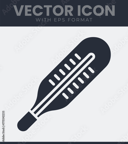 Simple thermometer icon for health and medicine