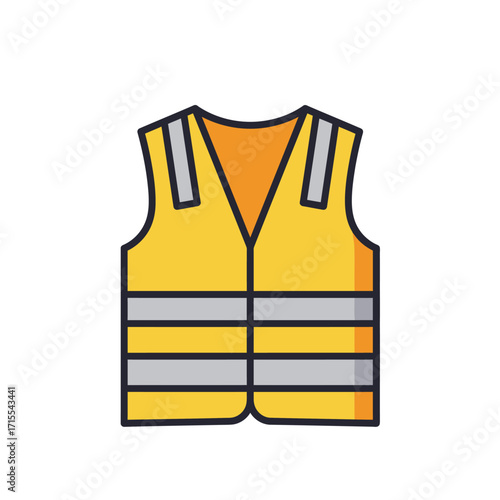 Safety vest icon, vector symbol for workwear, personal protective equipment, high visibility clothing