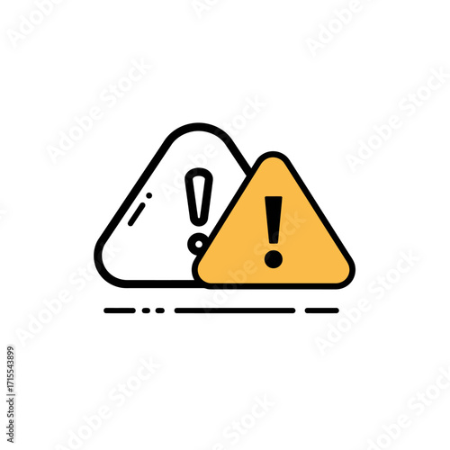 Warning symbol icon vektor - Alert sign graphic design for caution and hazard indications