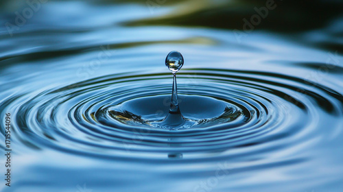 Wallpaper Mural A single water droplet creates mesmerizing ripples in a tranquil pool, highlighting the beauty of natures delicate balance and the captivating power of water Torontodigital.ca