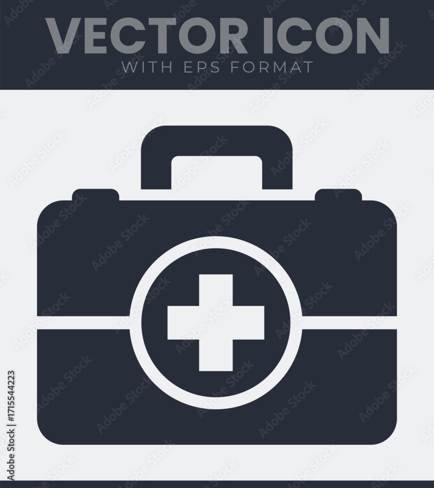Fototapeta premium First aid kit medical help symbol flat icon
