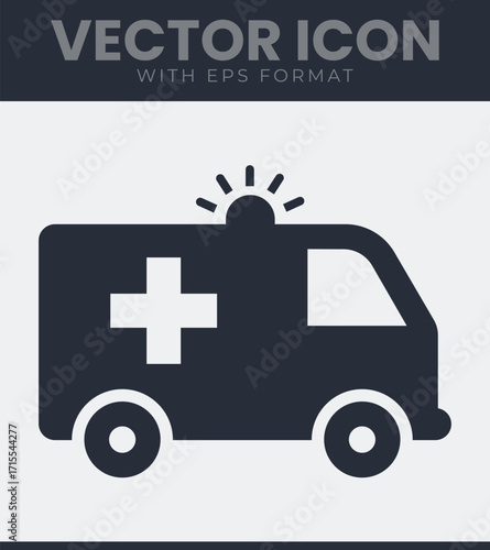 Ambulance medical emergency vehicle icon vector