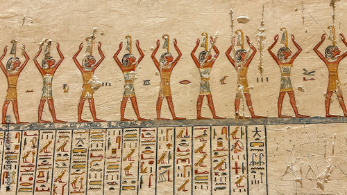 Wall Relief of Procession with Ritual Figures, Valley of the Kings, Luxor