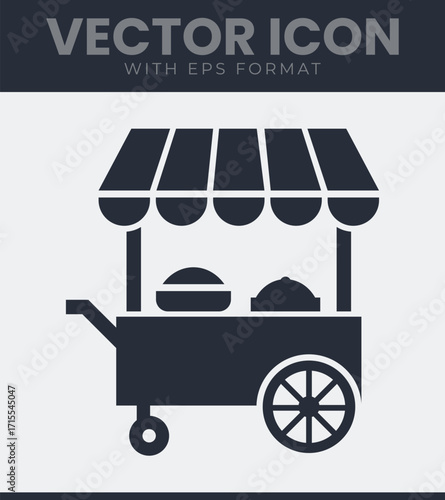 Food cart street vendor simple icon graphic design
