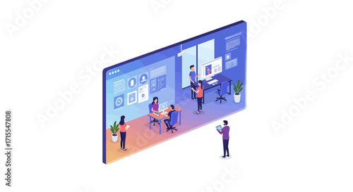 Strategic Vision Unlocked: Premium Flat Design Vector for Modern Business Insight and Growth