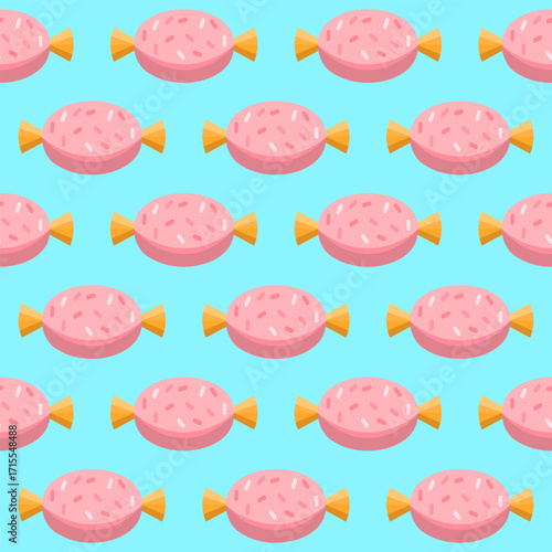Colorful candy pattern background bakery design digital art whimsical style flat fun concept for creativity
