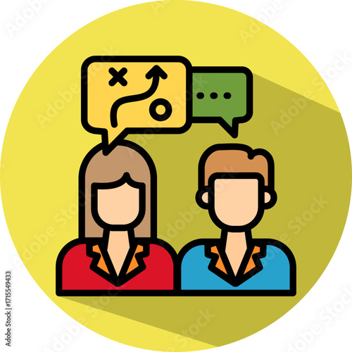 Communication Strategy lineal color icon