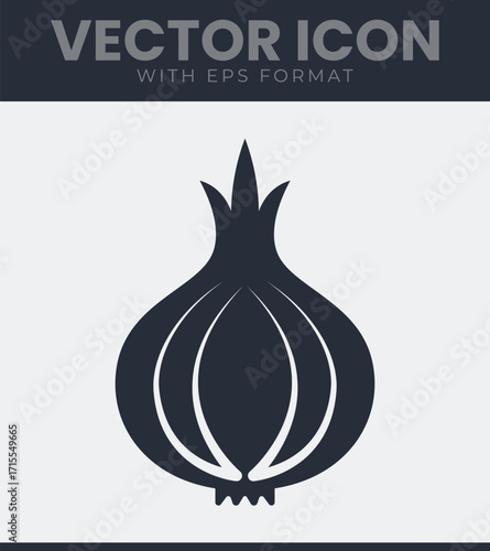 Simple onion vector icon fresh food ingredient