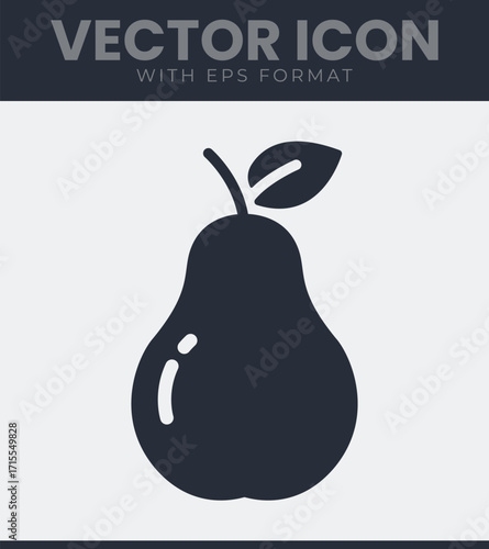 Simple pear fruit vector icon simple design