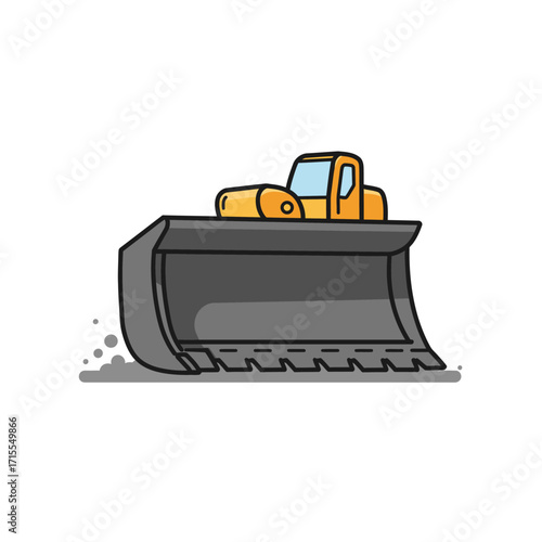 Excavator bucket icon, construction symbol vector, heavy machinery, earthmoving equipment, mining icon, industrial vehicle