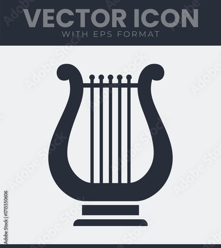 Ancient lyre harp musical instrument icon symbol