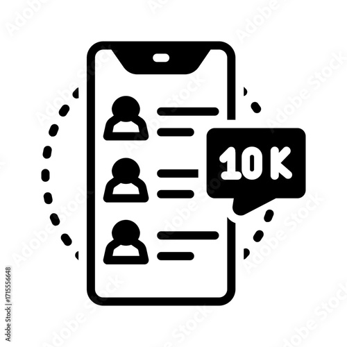Vector solid black icon for Followers