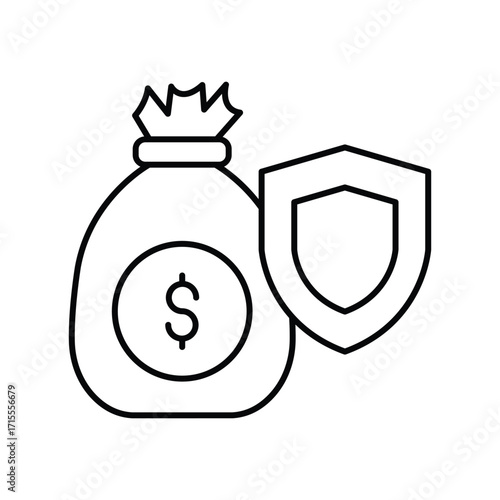 Asset Protection thinline icon , vector, pixel perfect, illustrator file 
