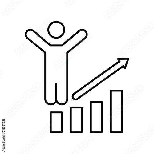 Business Success thinline icon , vector, pixel perfect, illustrator file 
