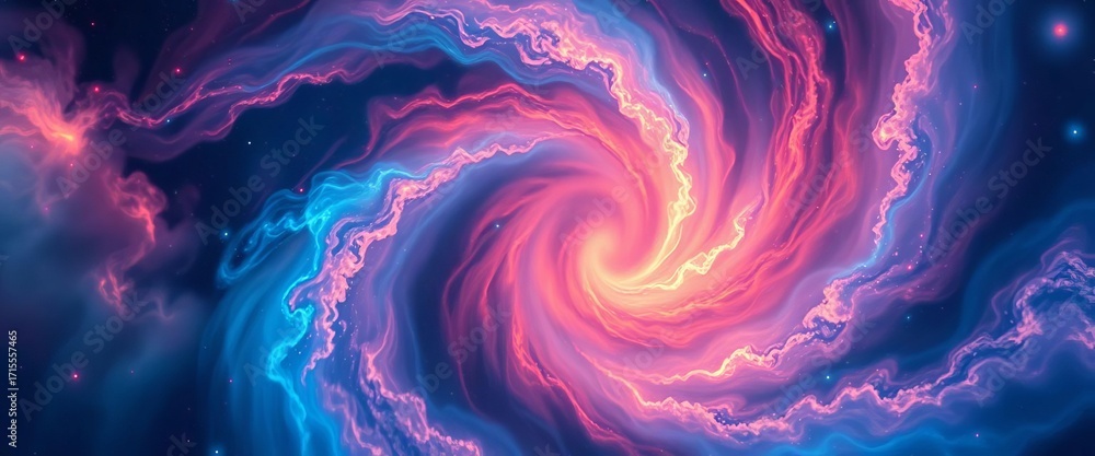 Fototapeta premium Abstract swirling nebula background, cosmic dust and energy vortex, galaxy, cosmic