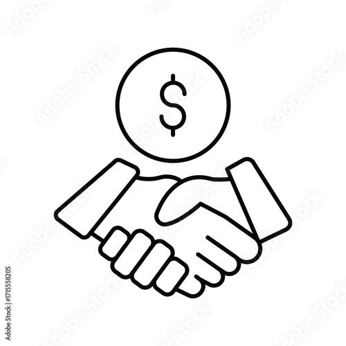 Investment Deal thinline icon , vector, pixel perfect, illustrator file 
 