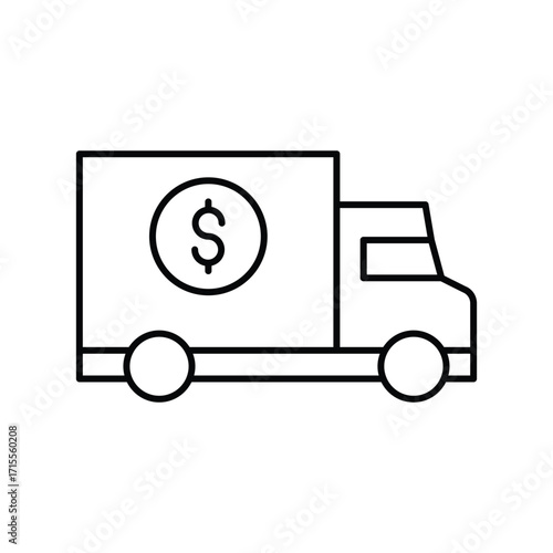 Money Transporter thinline icon , vector, pixel perfect, illustrator file 
 