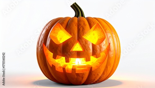 Illuminated Halloween Jack-o-lantern Pumpkin.
