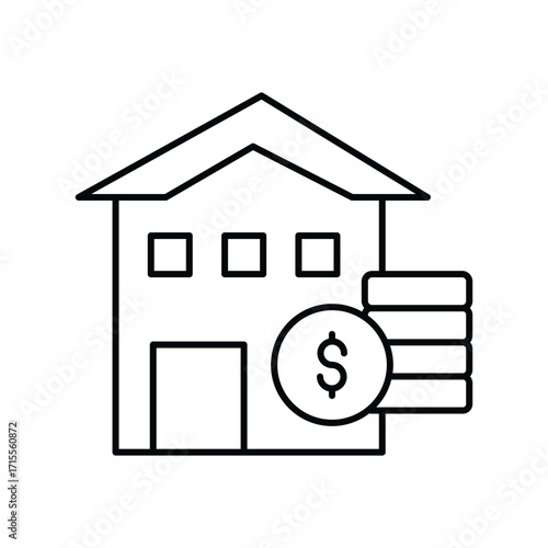 Real Estate Investment thinline icon , vector, pixel perfect, illustrator file 

