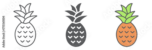 Pineapple icon, fruit and tropical, ananas sign vector graphics, a linear icon on a white background, eps 10.