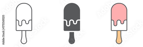 Ice Cream icon, food and sweet, dessert sign vector graphics, a linear icon on a white background, eps 10.