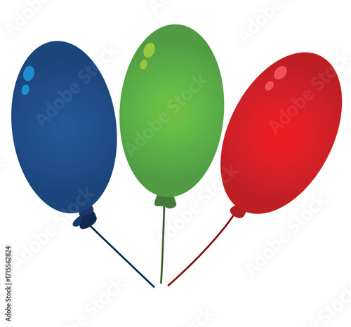 Cute cartoon hand drawn vector birthday balloons clipart.