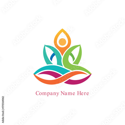 yoga logo design vector 