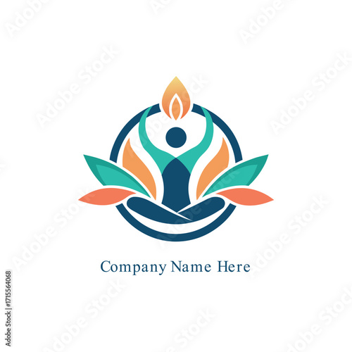 yoga logo design vector 