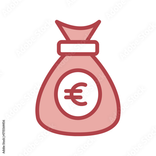 Euro Money Bag duotone line icon , vector, pixel perfect, illustrator file 
