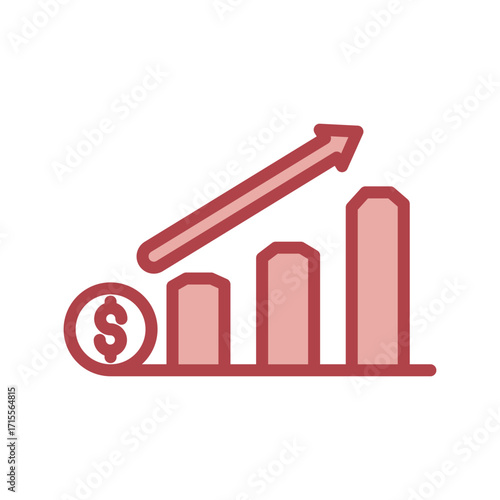 Financial Growth duotone line icon , vector, pixel perfect, illustrator file 
