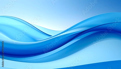 Abstract design featuring flowing, translucent blue waves against a light blue backdrop.