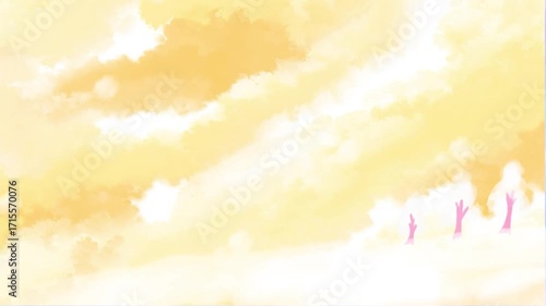 Cotton hat flying landscape, fanciful, art, fancy	