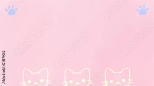 可愛い猫のフレーム　アニメーション　ループ